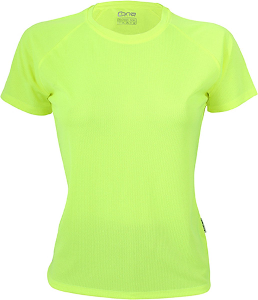 Damessportshirt 'Tech Tee' met korte mouwen Neon Yellow - XS