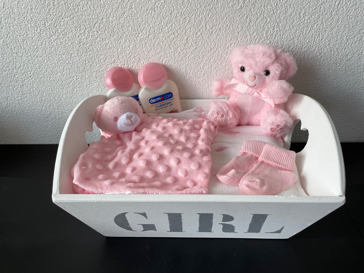 Kraamcadeau Beertje SoftTouch Roze Meisje + Dermocare