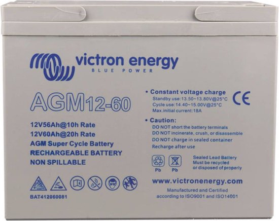 Batteria Victron AGM 12V 22Ah - Batteria Ciclo Profondo Per Solar E Avviamento | 400 Cicli A 80% Scarica - Foto 10