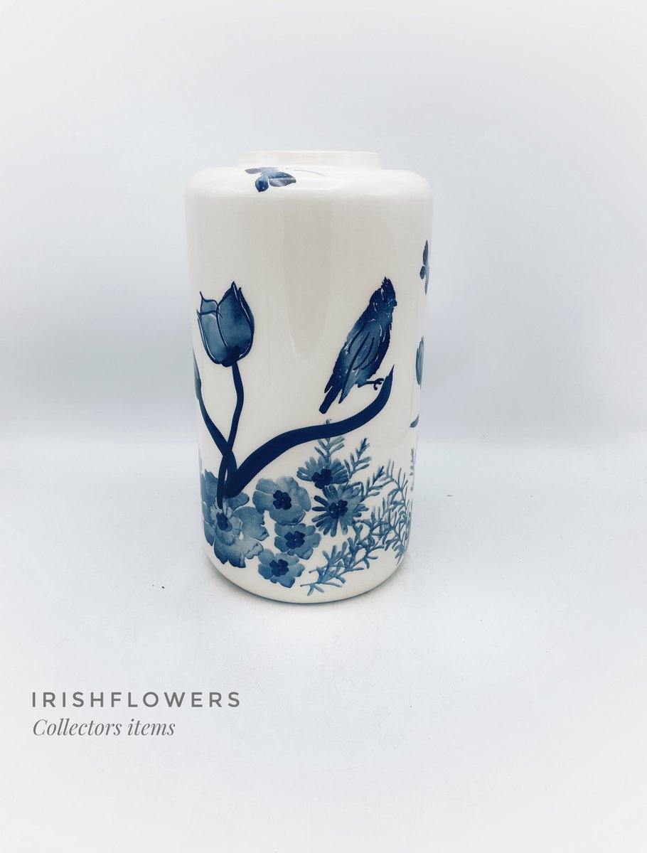 Villa Pottery Vaas - Decoratie - Villa Pottery - Woondecoratie - Keramiek - Garden blue 7 Wit