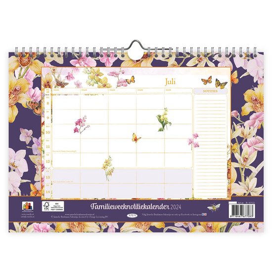 Janneke Brinkman Salentijn Familie week notitiekalender 2024 Orchidee