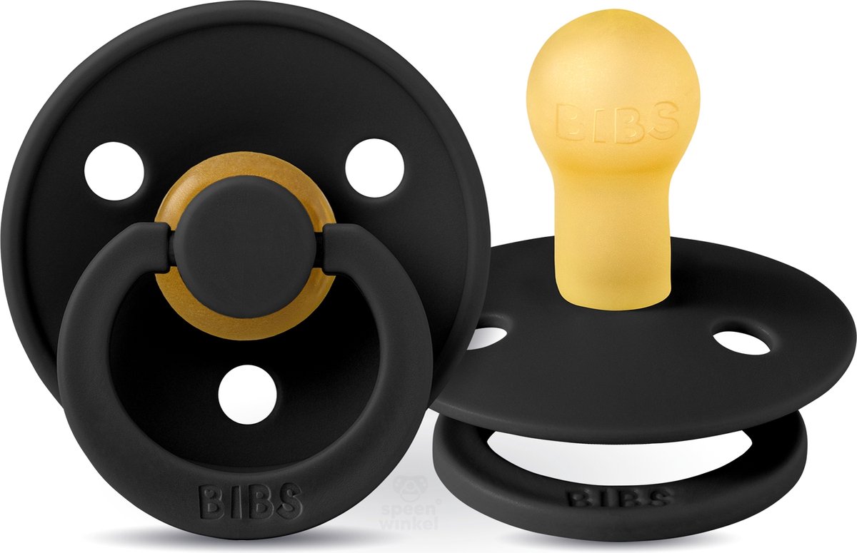 Goedkoopste BIBS - Colour Fopspeen Natuurrubber | 0-6 maanden T1 Black