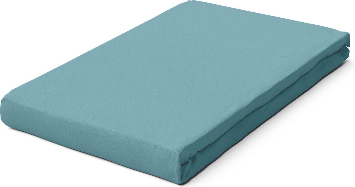 Schlafgut Pure Bio Katoen Jersey Hoeslaken S - 90x190 - 100x220 467 Petrol Mid