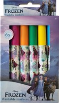 Disney Frozen - uitwasbare stiften - 6 stuks - Anna - Elsa - Prinsessen - kleuren - knutselen - cadeau - kado - verjaardag