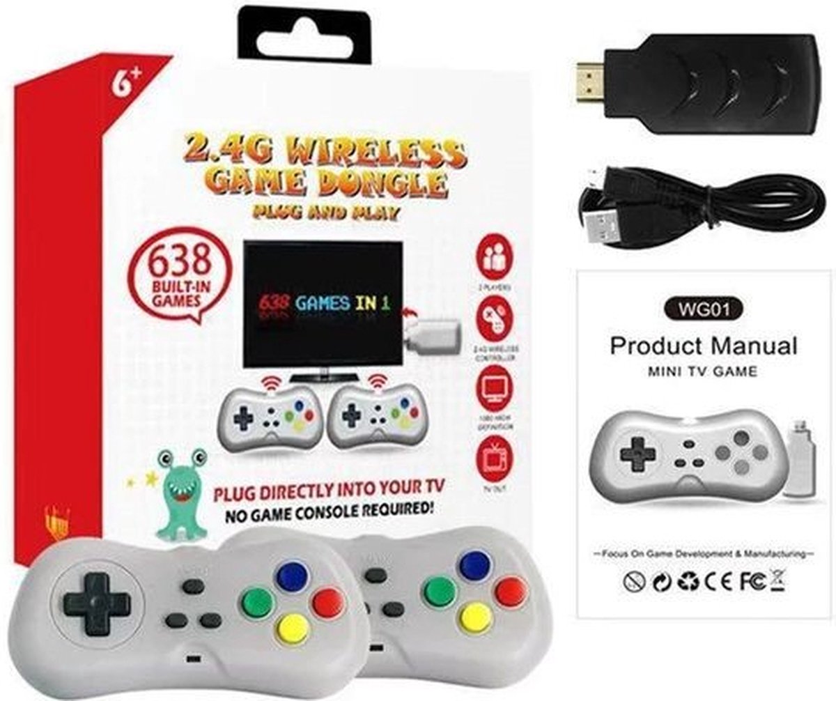 620 In 1 Game Stick Inclusief 2 draadloze Controllers Plug and Play