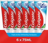 Bol.com Colgate Triple Action Whitening tandpasta - 6x75ml - Voor Witte Tanden - Voordeelverpakking aanbieding