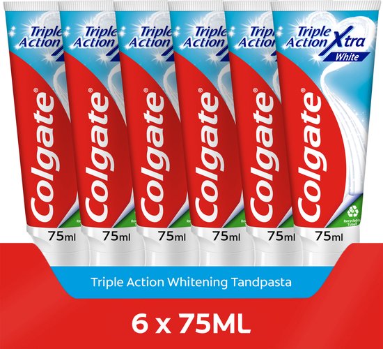 Colgate Triple Action Whitening tandpasta 6x75ml
