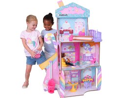 KidKraft Candy Castle 20242 Poppenhuis van hout met meubels en accessoires - Speelhuis - Speelkasteel voor Kinderen - Speelgoed - Poppen Speelgoed - Speelset - Snoephuis