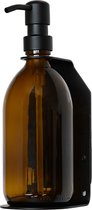 Porte-pompe à savon Acier inoxydable Zwart avec distributeur de savon | Célibataire | 300 ml noir mat