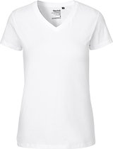 Ladies´ V-Neck T-Shirt met korte mouwen White - XXL