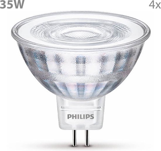 Philips LED spot, 35W, 345 lumen, GU5.3 fitting, warmwit licht.