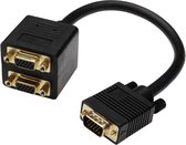 Digitus AK-310400-002-S VGA-kabel VGA Y-kabel VGA-stekker 15-polig, VGA-bus 15-polig, VGA-bus 15-polig 0.20 m Zwart