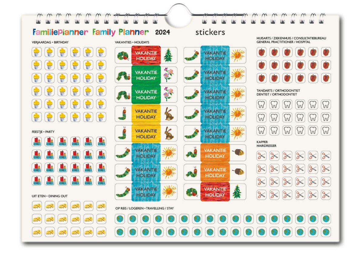 Lannoo Graphics - Calendrier familial - Calendrier familial - 2024 - SALADE  EN PAPIER