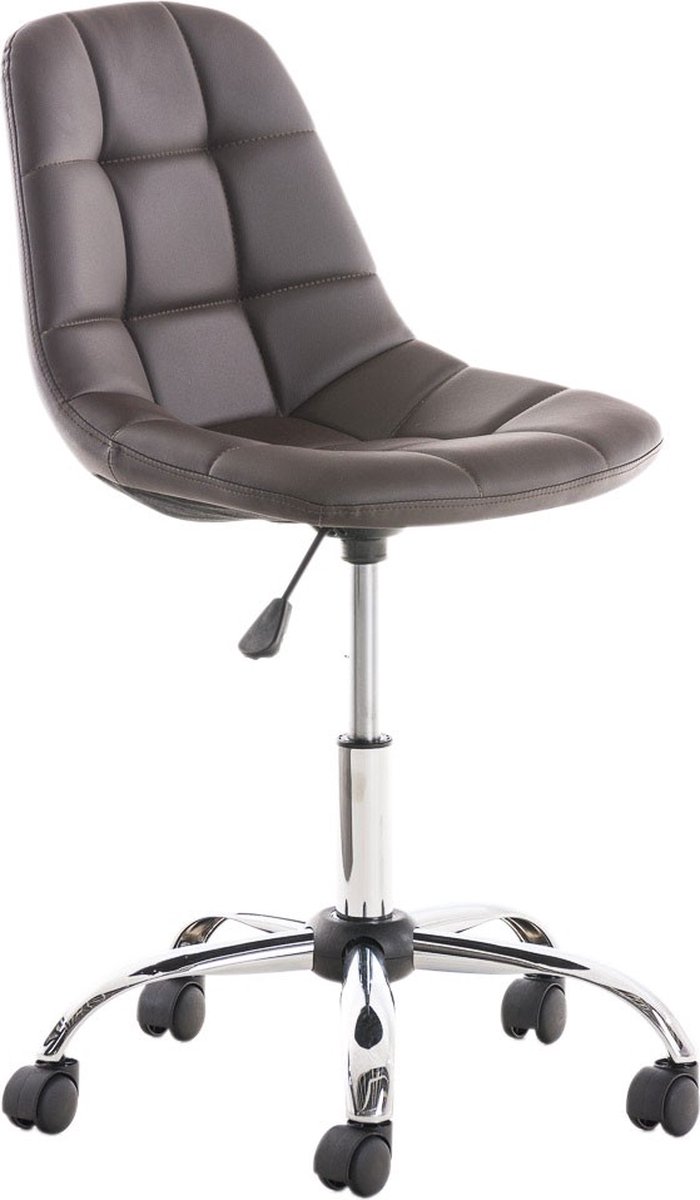 Bureaustoel Verlo Designer - Bruin - Voor volwassenen - Op wielen - Kunstleer - Ergonomische bureaustoel - In hoogte verstelbaar 52-58cm