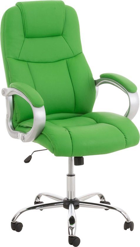 Bureaustoel Deluxe Giotto - Groen - Op wielen - Kunstleer - Ergonomische bureaustoel - Voor volwassenen - In hoogte verstelbaar 47-56cm