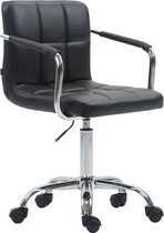Bureaustoel Loiva designer - Zwart - Kunstleer - Voor volwassenen - Ergonomische bureaustoel - Op wieltjes - In hoogte verstelbaar