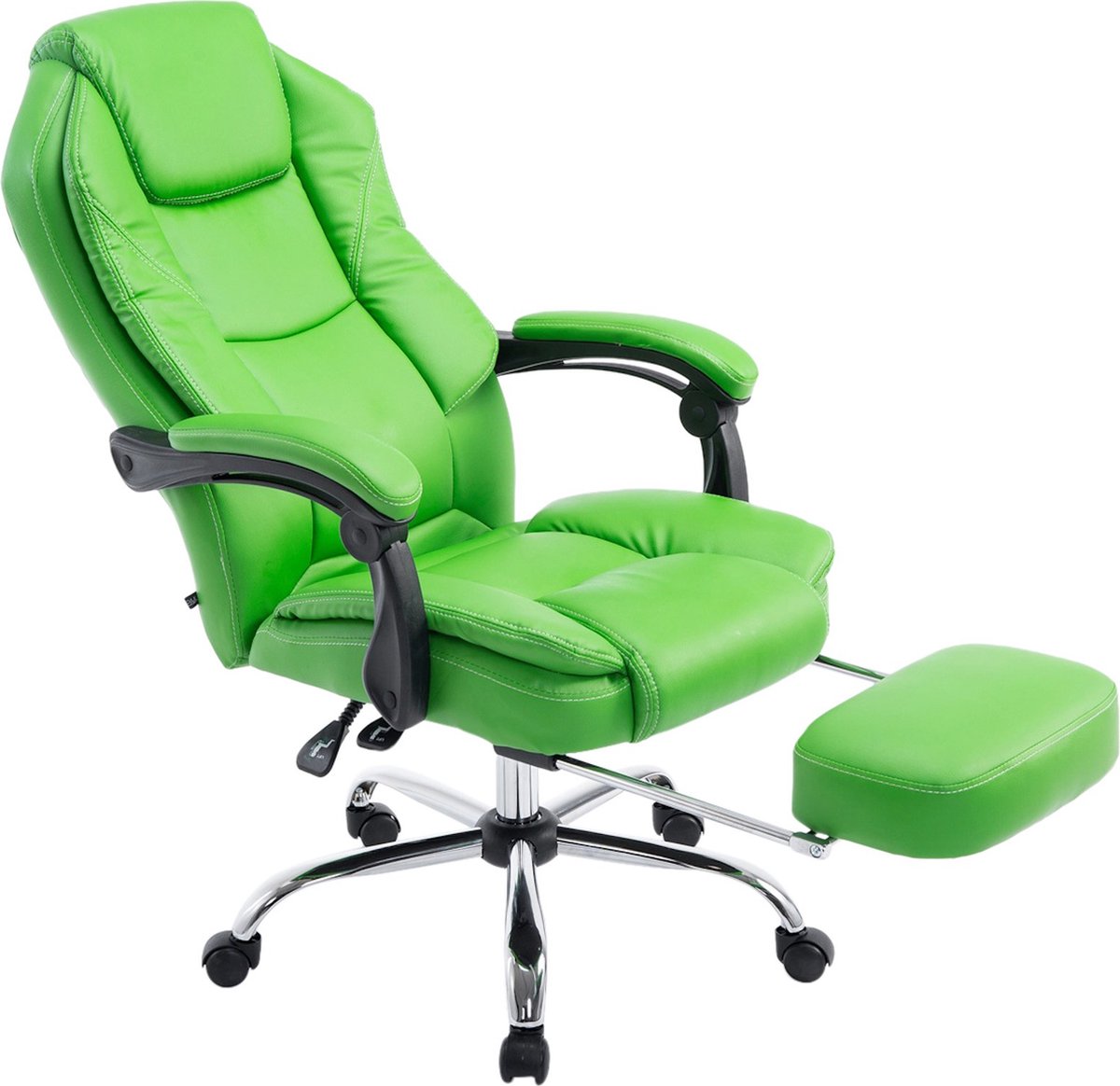 Premium Bureaustoel XL - Op wielen - Groen - Ergonomische bureaustoel - Voor volwassenen - Gamestoel Kunstleer - In hoogte verstelbaar
