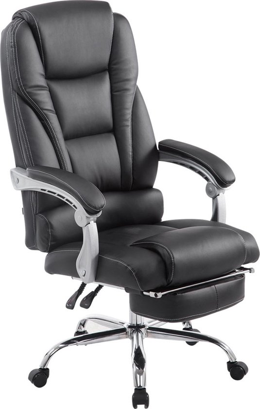Bureaustoel Rocco - Zwart - Kunstleer - Ergonomische bureaustoel - Op wielen - Voor volwassenen - In hoogte verstelbaar