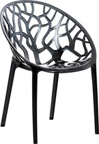 Trendy stoel - Met rugleuning - Woning of beurs - Zwart - Zithoogte 45cm