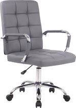 Chaise de bureau Ilario sur roulettes - Grijs - Chaise de bureau ergonomique - Simili cuir - Pour adultes - Réglable en hauteur