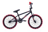 BMX freestyle RAPID - Rotation à 360 degrés - Taille de roue 20 pouces - Vélo garçons - Freins V et leviers de frein - Taille de cadre 28cm - Zwart/ rouge
