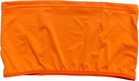 ASTRADAVI Casual Wear - Dames Tube Top - strapless kort Bandeau Crop Top - One Size (S/M) - Oranje