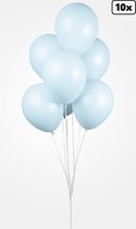 10x Luxe Ballon pastel baby blauw 30cm - biologisch afbreekbaar - Festival feest party verjaardag landen helium lucht thema