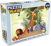 Puzzel Jungle dieren - Natuur - Planken - Kinderen - Giraffe - Legpuzzel - Puzzel 500 stukjes