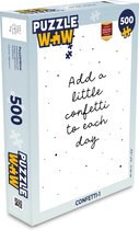 Puzzle Citations - Dictons - Ajoutez un peu de confettis à chaque jour - Fille - Enfants - Puzzle - Puzzle 500 pièces