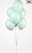 10x Luxe Ballon pastel mint 30cm - biologisch afbreekbaar - Festival feest party verjaardag landen helium lucht thema