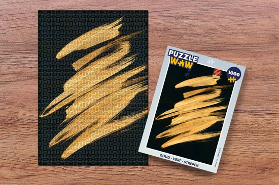 Puzzle Or - Peinture - Rayures - Luxe - Abstrait - Puzzle - Puzzle 1000 pièces adultes