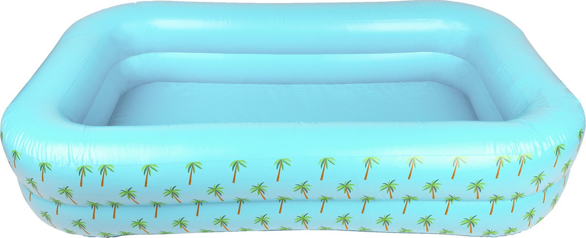 Swim Essentials Opblaasbaar Zwembad - Rechthoek - Blauw Palmbomen - 211 x 132 x 46 cm