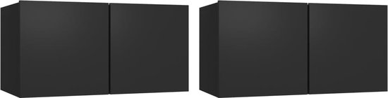 vidaXL - Tv-hangmeubelen - 2 - st - 60x30x30 - cm - zwart
