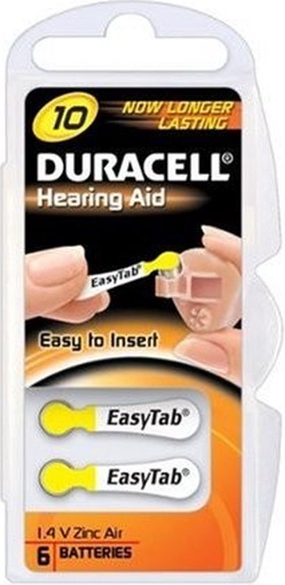 Piles pour appareils auditifs avec EasyTab de taille 312 de Duracell -  emballage de 8
