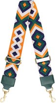 Bag Strap - Aztec Pattern | Orange green - Tas hengsel