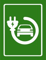 Pictogram/ bord | Oplaadpunt elektrische wagens | 27 x 36 cm | Parkeren | Laadpaal | Oplaadstation | Laad station | Laden | Auto opladen | Eco | Voorbehouden | Parkeersignalisatie | 1 stuk