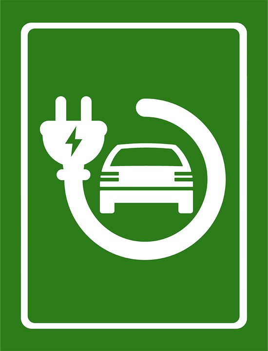 Icône/Signe, Borne de recharge pour voitures électriques, 27x36cm, Parking