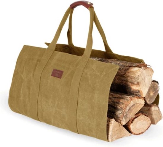 Sac en toile de jute pour transport des bûche de bois idéal pour poêle à  bois et cheminée à bois