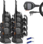 Professionele Walkie Talkie Set - 2 Multic Zaklampen & 8 BF-888S Handheld Walkie Talkies met Oortelefoons en Baofeng Radio Microfoon - Ideaal voor Kinderen en Professionals