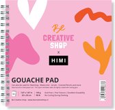 HIMI & Be Creative shop Gouache Pad - classeur à anneaux 20 x 20 cm - 50 feuilles - 160 grammes - papier blanc