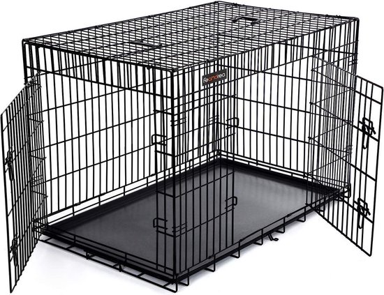 Caisse pour chien XXL deluxe - Bench pour chiens - Pliable - Zwart -  80x122x75cm