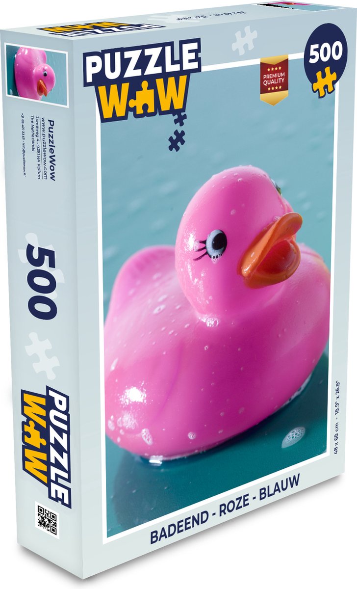 Puzzel Badeend - Roze - Blauw - Legpuzzel - Puzzel 500 stukjes