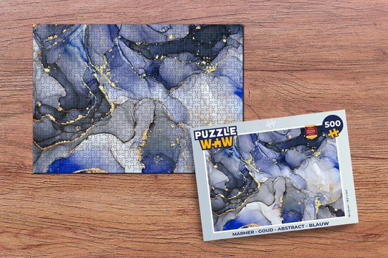 Puzzle Marbre - Or - Abstrait - Blauw - Puzzle - Puzzle 500 pièces