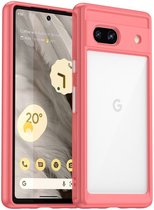 Google Pixel 7a Hoesje Acryl Back Cover Rood