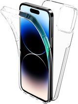 Hoesje geschikt voor iPhone 14 Pro Max - 2 in 1 Volledig Dekkende 360 Hoes Transparant met Ingebouwde Siliconen Screenprotector