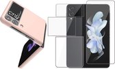 Hoesje geschikt voor Samsung Galaxy Z Flip 4 - Screen Protector FlexGuard - Back Cover Case SoftTouch Roze & Screenprotector