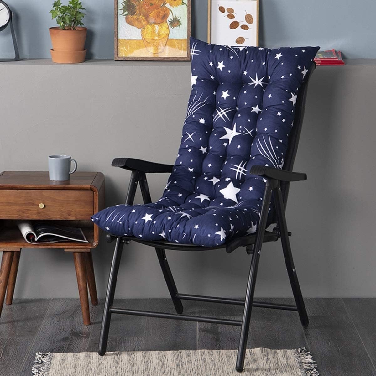 TSJDSKT Coussin Pour Chaise Berçante Et Dossier Jardin - Coussin Siège Antidérapant Intérieur/Extérieur, Lavable (Camel, 48x120cm)