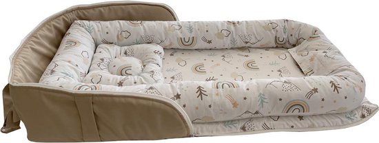 SNS Home - Set de nid pour bébé - Motif Duck brun Montaan - Nid pour bébé avec sac - Nid pour bébé et lit mère portable - Nid pour bébé sûr et polyvalent