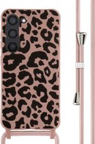 iMoshion Hoesje Geschikt voor Samsung Galaxy S23 Hoesje Met Koord - iMoshion Siliconen design hoesje met koord - Roze / Animal Pink