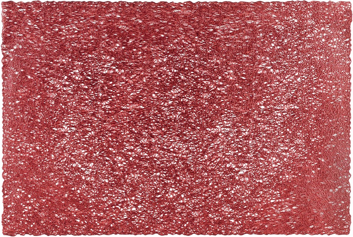 Placemat SPAGHETTI rechthoekig, SET/6, 30x45 cm, rood